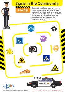 Free Road Signs Worksheets for Pre-K